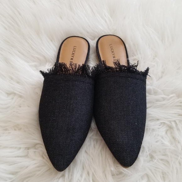 Lucky Brand Black Denim Flats, Mules,Loafers Shoes - Picture 8 of 8